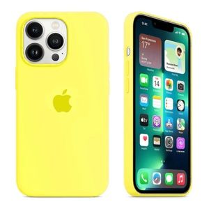 Apple - iPhone 13 Pro Max Silicone Case with MagSafe - Flash Yellow